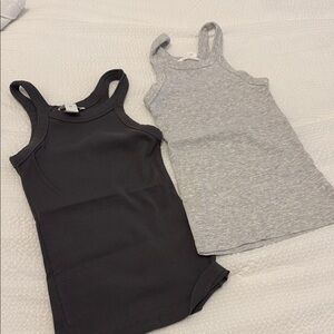 H&M Black and Gray Tank Tops